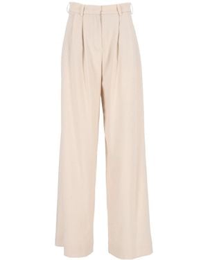 Al Duca d'Aosta Casual Trousers With Belt Loops - Natural