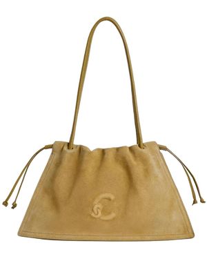 Coccinelle Medium Dulse Embossed-Logo Shoulder Bag - Metallic