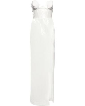 Nensi Dojaka Bridal Sequined Gown - White