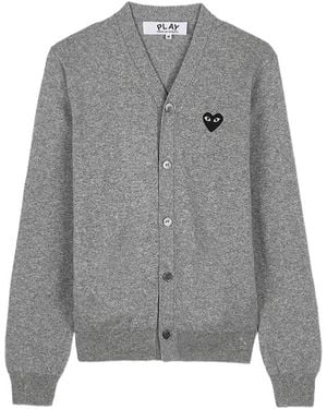 COMME DES GARÇONS PLAY Comme Des Garçons Play Logo Patch Button-Up Cardigan - Gray