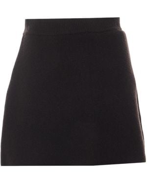 Lisa Yang Clare Ribbed-Waist Knitted Skirt - Black