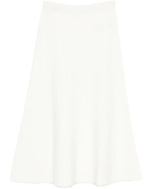P.A.R.O.S.H. Elasticated-Waistband Midi Skirt - White
