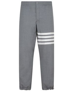Thom Browne 4-Bar Straight Leg Pants - Gray