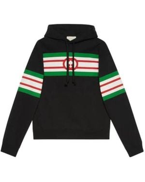 Gucci Stripe-Print Hoodie - Green