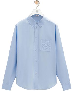Loewe Cotton-Blend Anagram Shirt - Blue