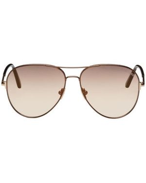 Tom Ford Logo Pilot Sunglasses - Metallic