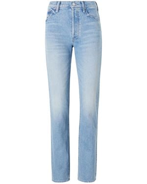 Mother The Tomcat Skimp High-Rise Straight-Leg Jeans - Blue