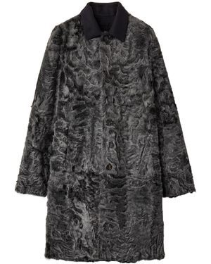 Miu Miu Reversible Wool And Chekiang Coat - Grey