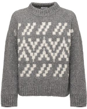 Peserico Geometric Knit Knitted Sweater - Gray