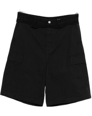 MM6 by Maison Margiela Straight Leg Cargo Shorts - Black