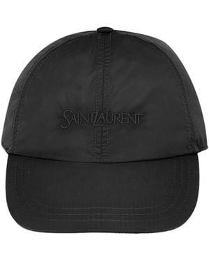 Saint Laurent Logo Embroidered Baseball Cap - Black