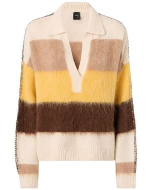 Pinko Striped Crystal-Embellished Sweater - Orange