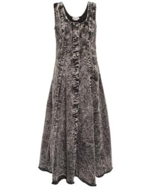 Marni Bleached Denim Midi Dress - Gray