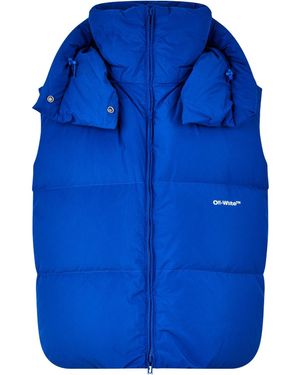 Off-White c/o Virgil Abloh Straight Loose Fit Down Vest - Blue