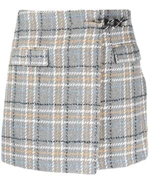 Liu Jo Bouclé Checked Skirt - Grey