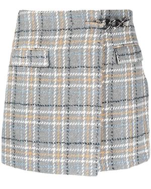 Liu Jo Bouclé Checked Skirt - Gray