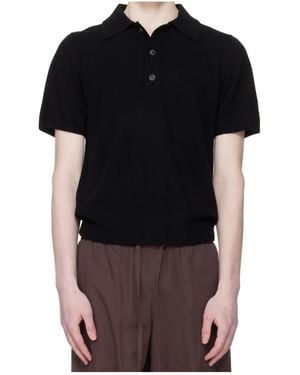 Entire studios Short-Sleeve Buttoned Polo Shirt - Black