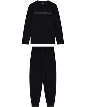 Emporio Armani Logo-Detail Pyjama Set - Black