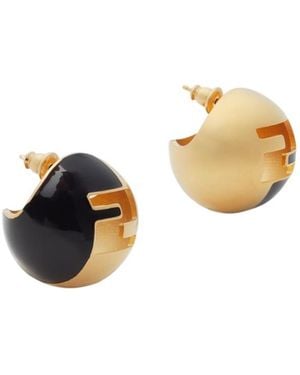 Fendi And Coloured Earrings - Metallic