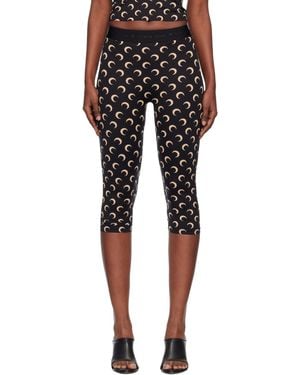 Marine Serre Recycled Moon Jersey Capri Leggings - Black