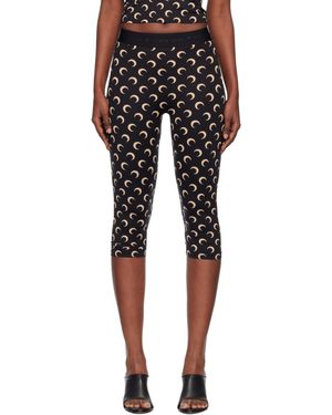 Marine Serre Recycled Moon Jersey Capri Leggings - Black