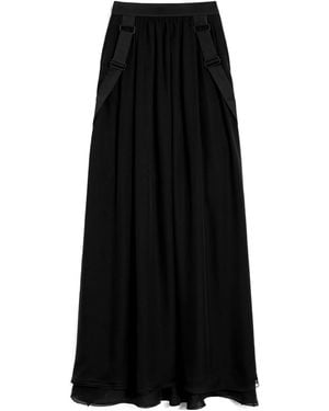 Max Mara Buckle Detailed Maxi Skirt - Black