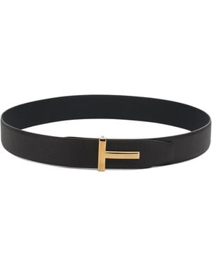 Tom Ford T Icon Reversible Belt - White