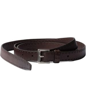 Prada Antiqued Leather Belt - White