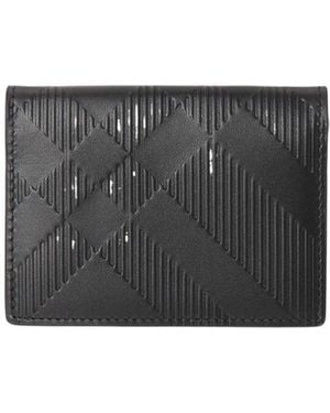 Burberry Check Pattern Bi-Fold Wallet - Black