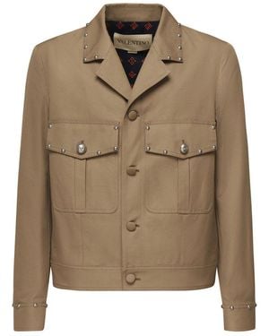 Valentino Studded Cotton Jacket - Natural
