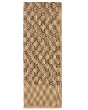 Gucci Gg Damier Scarf - Natural