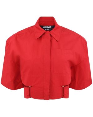 Jacquemus Wide Short-Sleeved Shirt - Red