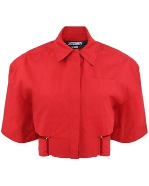 Jacquemus Wide Short-Sleeved Shirt - Red