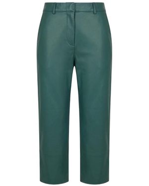Frankie Shop Straight-Leg Leather Trousers - Green