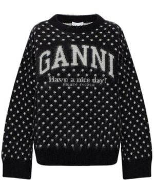Ganni Polka Brushed Jumper - Black
