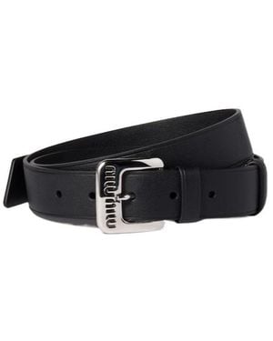 Miu Miu Nappa Leather Belt - Black