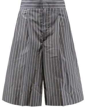 Soeur Henna Pinstripe Pleated Shorts - Grey