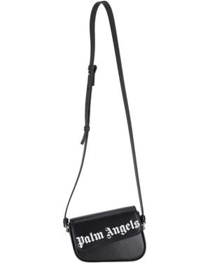 Palm Angels Logo Printed Crossbody Bag - White