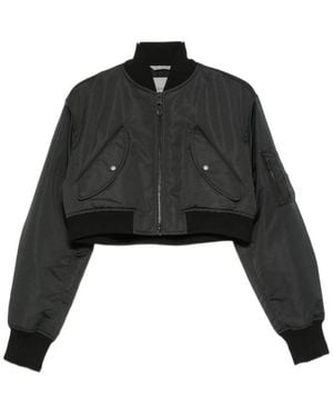 Balenciaga Cropped Bomber Jacket - Black