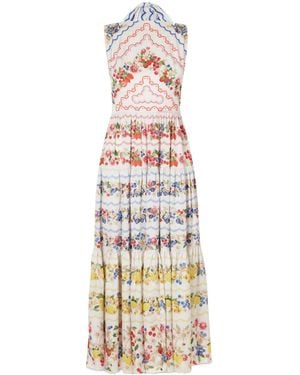 Mary Katrantzou Floral-Print Woven Maxi Dress - Metallic