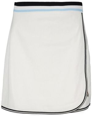 Moncler A-Line Logo Patch Tennis Skirt - White