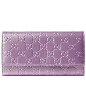 Gucci Gg Emblem Continental Wallet - Purple
