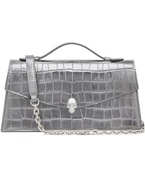 McQueen Skull Chain Shoulder Bag - Grey