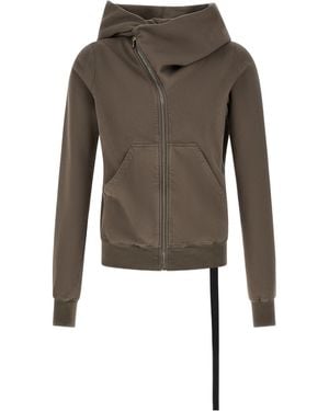 Rick Owens Mountain Asymmetric Zip Hoodie - Brown