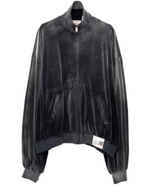 Maison Mihara Yasuhiro Velour Zip-Up Track Jacket - Black