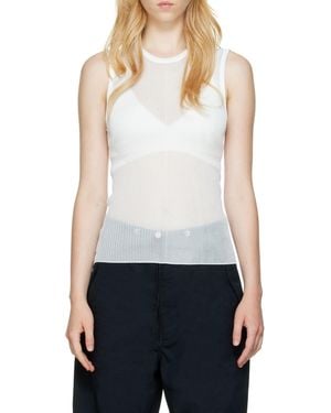 Dion Lee Ribbed Sheer Tank Top - Blue