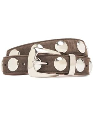 KHAITE 30Mm Benny Studded Suede Belt - White