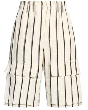 Brunello Cucinelli Striped Workwear Shorts - White