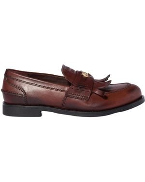 Miu Miu Leather Loafers - Brown