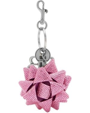 Balenciaga Gifting Bow Embellished Keychain - Pink